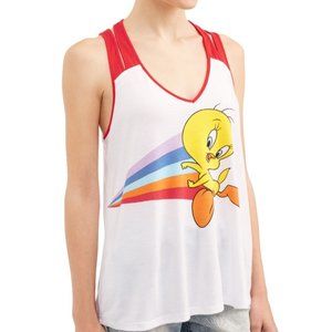 Looney Tunes Tweety Double Strap High Low Tank Top